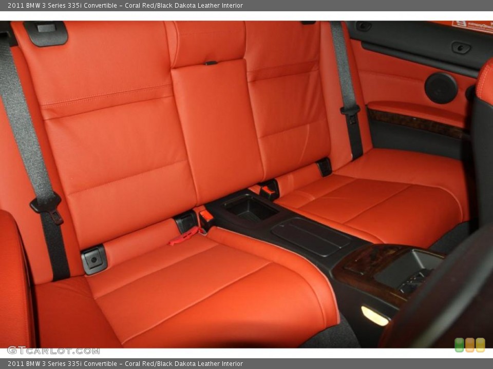 Coral Red/Black Dakota Leather Interior Photo for the 2011 BMW 3 Series 335i Convertible #47060009