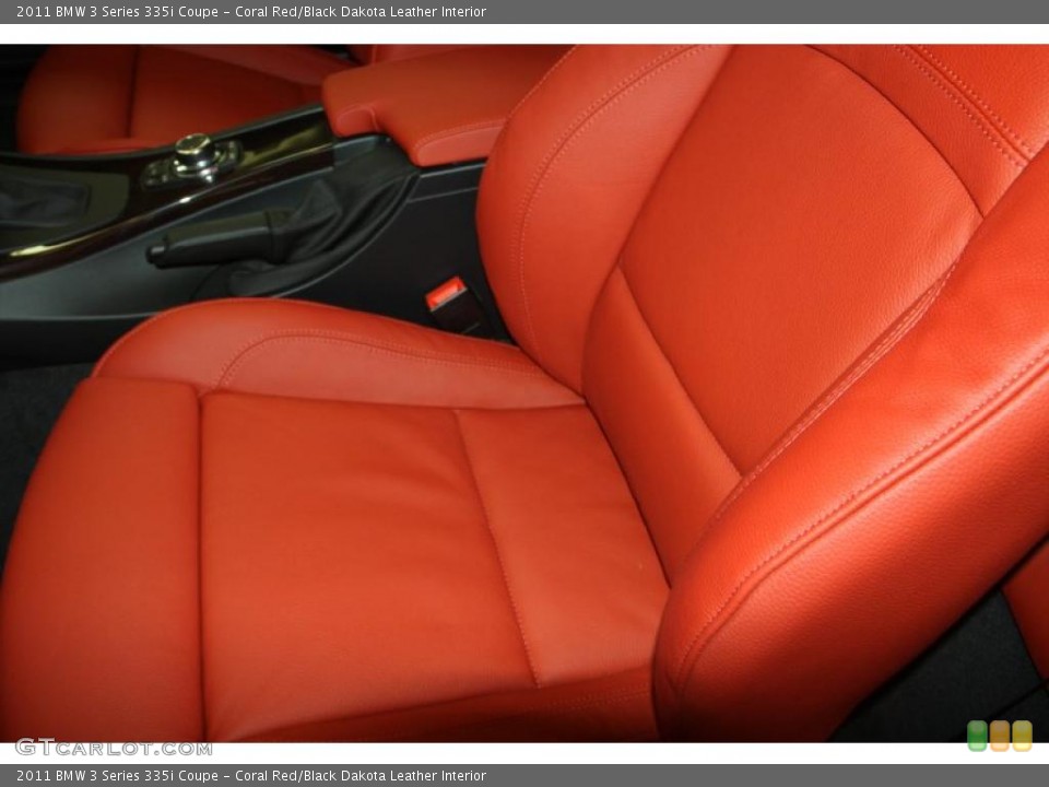 Coral Red/Black Dakota Leather Interior Photo for the 2011 BMW 3 Series 335i Coupe #47060300