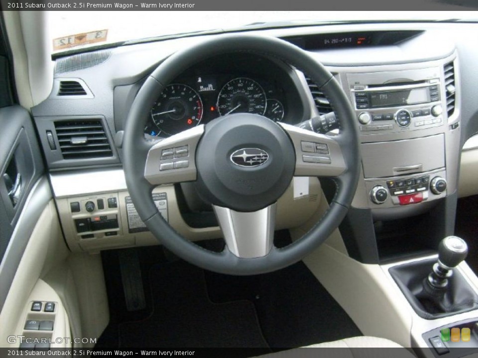 Warm Ivory Interior Dashboard for the 2011 Subaru Outback 2.5i Premium Wagon #47061449