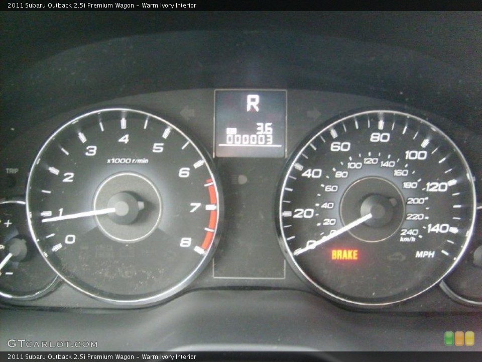 Warm Ivory Interior Gauges for the 2011 Subaru Outback 2.5i Premium Wagon #47061533