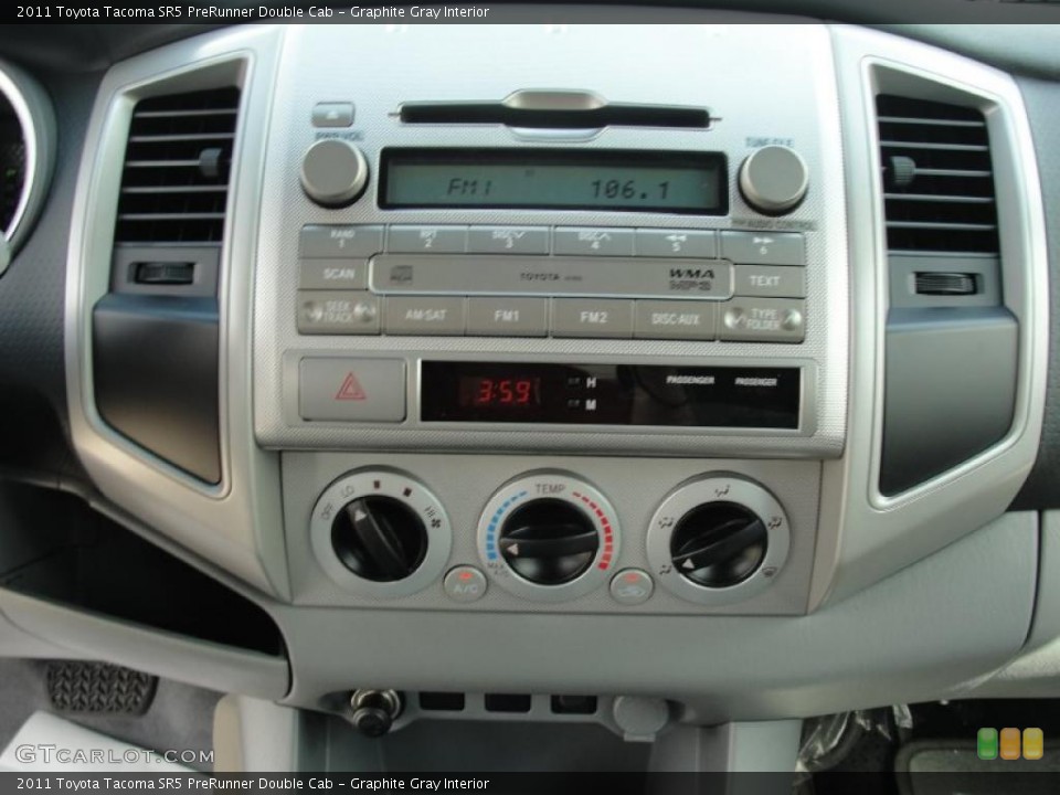 Graphite Gray Interior Controls for the 2011 Toyota Tacoma SR5 PreRunner Double Cab #47067545