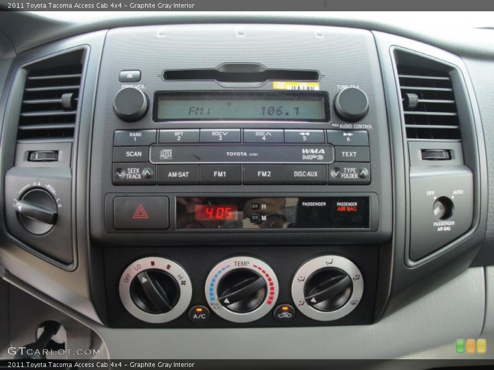 Graphite Gray Interior Controls for the 2011 Toyota Tacoma Access Cab 4x4 #47067986
