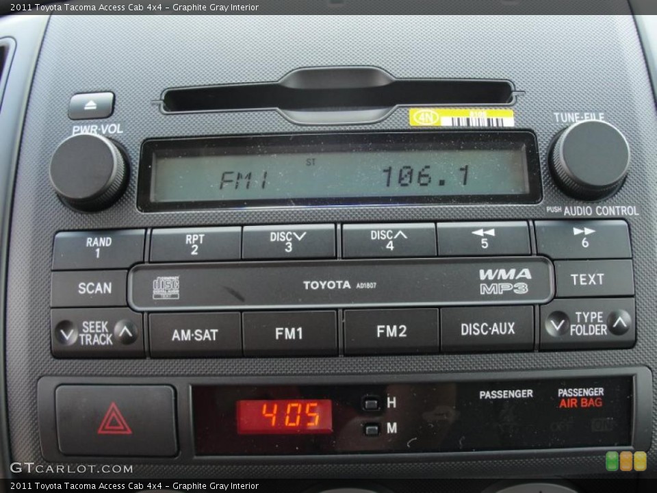 Graphite Gray Interior Controls for the 2011 Toyota Tacoma Access Cab 4x4 #47068001
