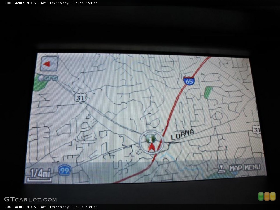 Taupe Interior Navigation for the 2009 Acura RDX SH-AWD Technology #47070794