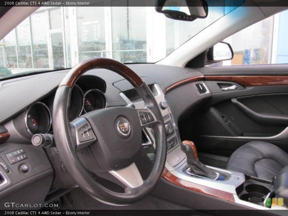 Ebony Interior Steering Wheel for the 2008 Cadillac CTS 4 AWD Sedan #47080679