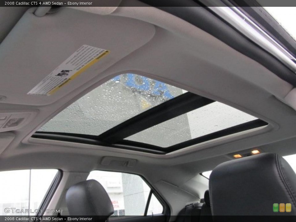 Ebony Interior Sunroof for the 2008 Cadillac CTS 4 AWD Sedan #47080706