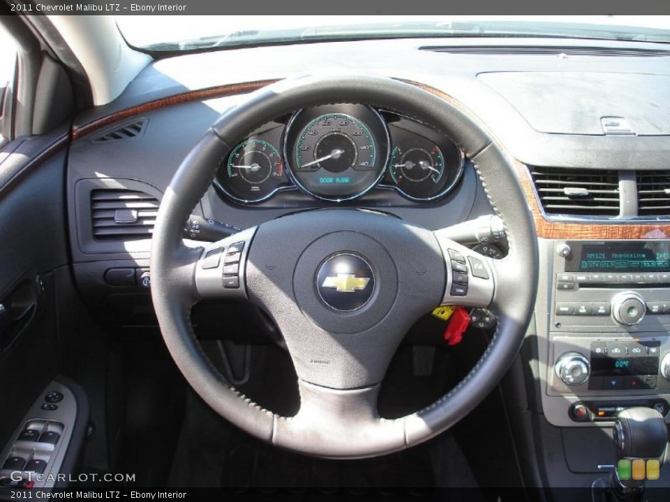 Ebony Interior Steering Wheel for the 2011 Chevrolet Malibu LTZ #47081825