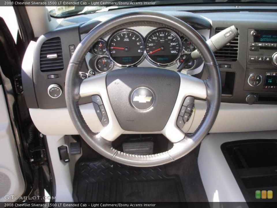 Light Cashmere/Ebony Accents Interior Steering Wheel for the 2008 Chevrolet Silverado 1500 LT Extended Cab #47082812
