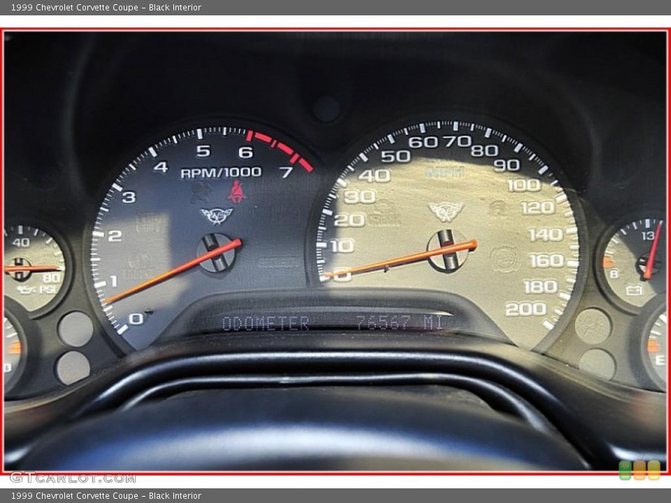 Black Interior Gauges for the 1999 Chevrolet Corvette Coupe #47090684