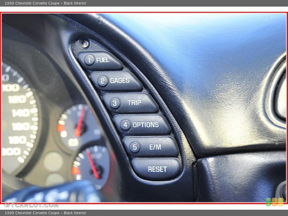 Black Interior Controls for the 1999 Chevrolet Corvette Coupe #47090699