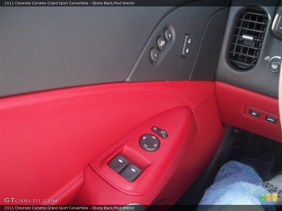 Ebony Black/Red Interior Controls for the 2011 Chevrolet Corvette Grand Sport Convertible #47090762