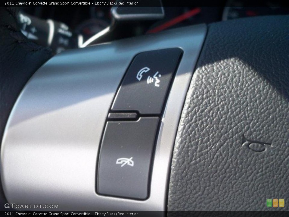 Ebony Black/Red Interior Controls for the 2011 Chevrolet Corvette Grand Sport Convertible #47090774