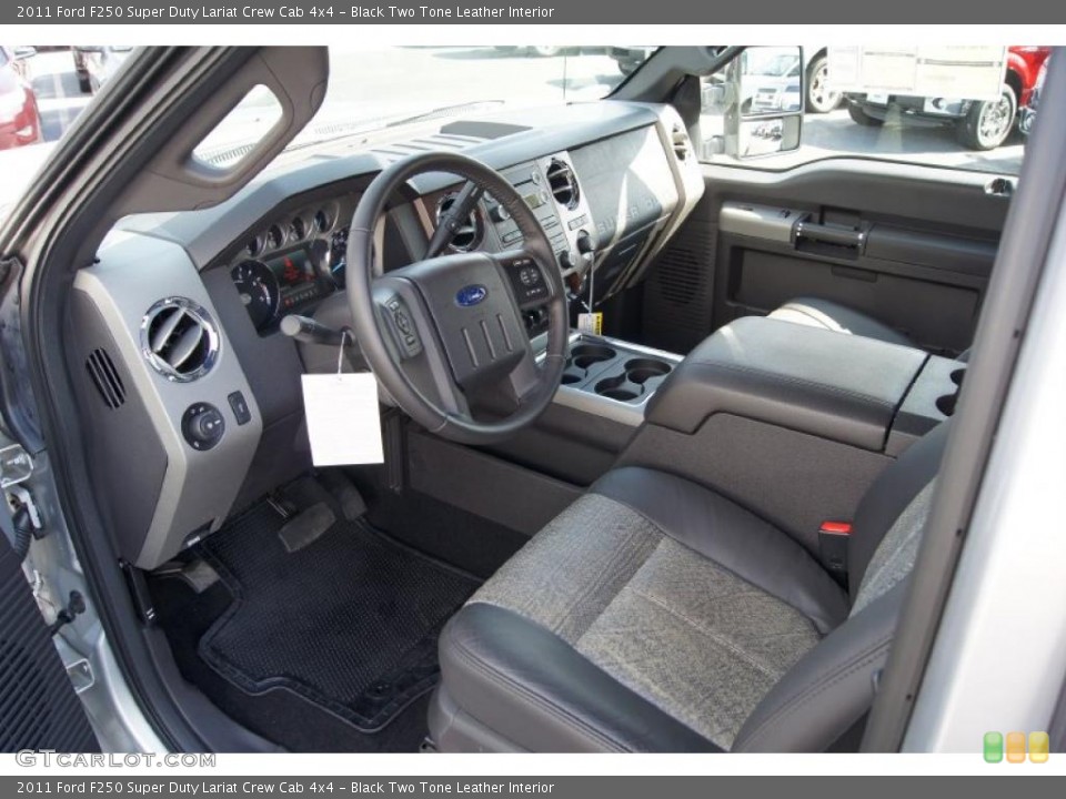 Black Two Tone Leather Interior Prime Interior for the 2011 Ford F250 Super Duty Lariat Crew Cab 4x4 #47093975