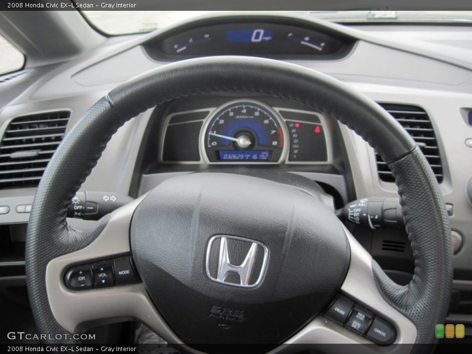 Gray Interior Steering Wheel for the 2008 Honda Civic EX-L Sedan #47102282