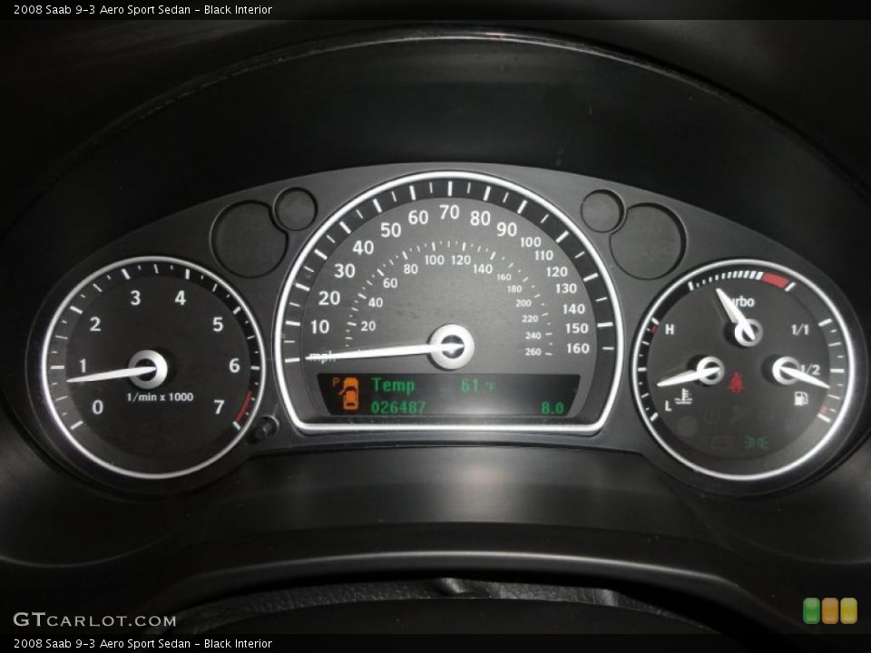 Black Interior Gauges for the 2008 Saab 9-3 Aero Sport Sedan #47107469