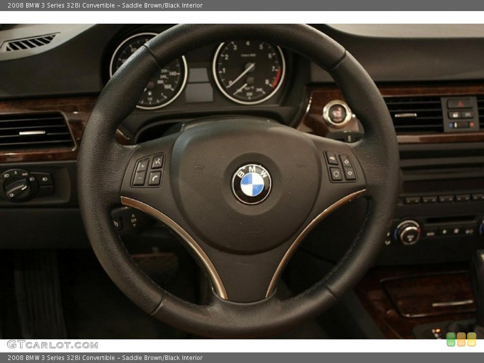 Saddle Brown/Black Interior Steering Wheel for the 2008 BMW 3 Series 328i Convertible #47109812