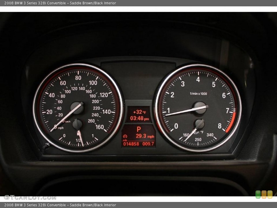 Saddle Brown/Black Interior Gauges for the 2008 BMW 3 Series 328i Convertible #47109815