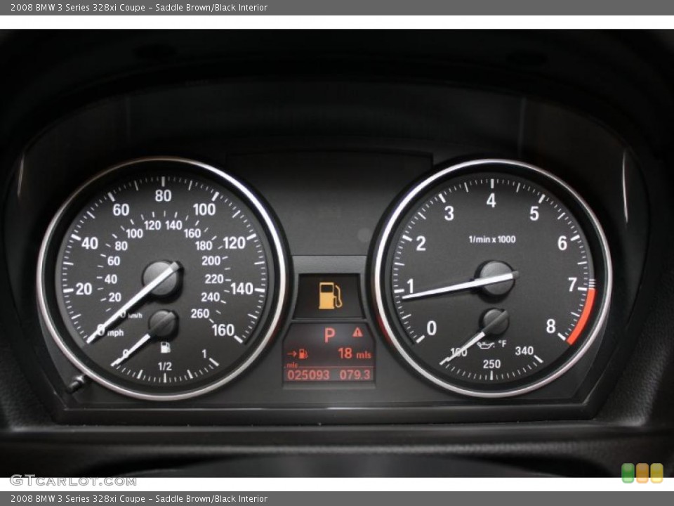 Saddle Brown/Black Interior Gauges for the 2008 BMW 3 Series 328xi Coupe #47110412