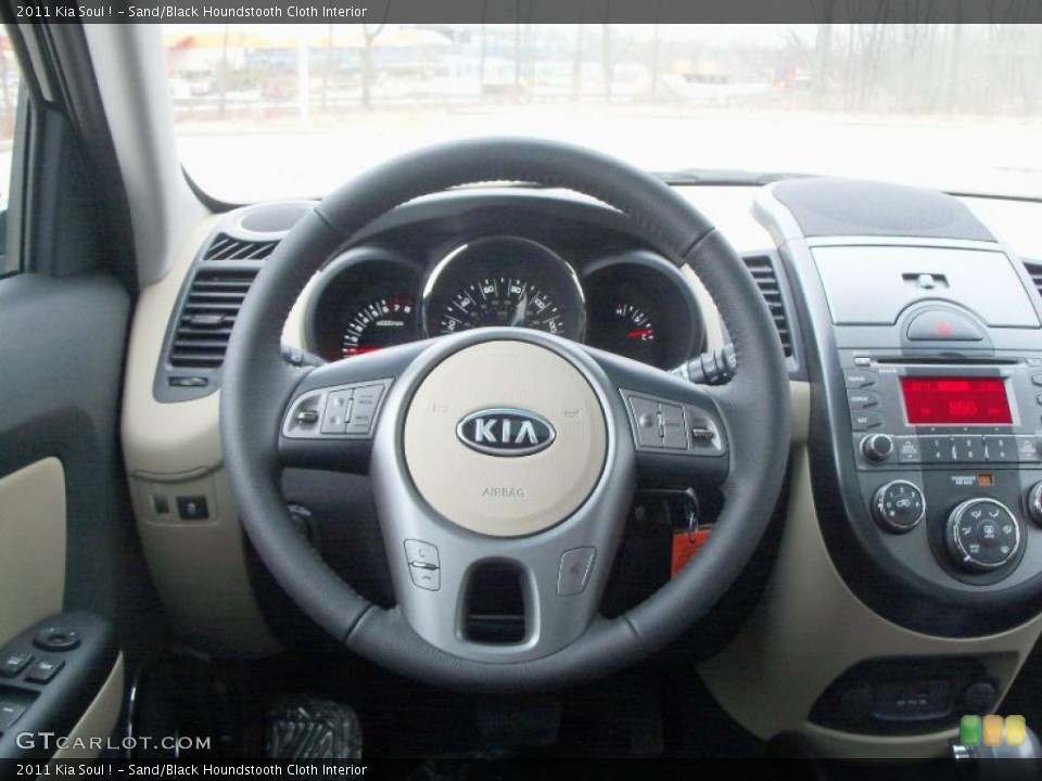Sand/Black Houndstooth Cloth Interior Steering Wheel for the 2011 Kia Soul ! #47111075