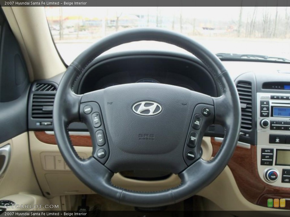 Beige Interior Steering Wheel for the 2007 Hyundai Santa Fe Limited #47111357