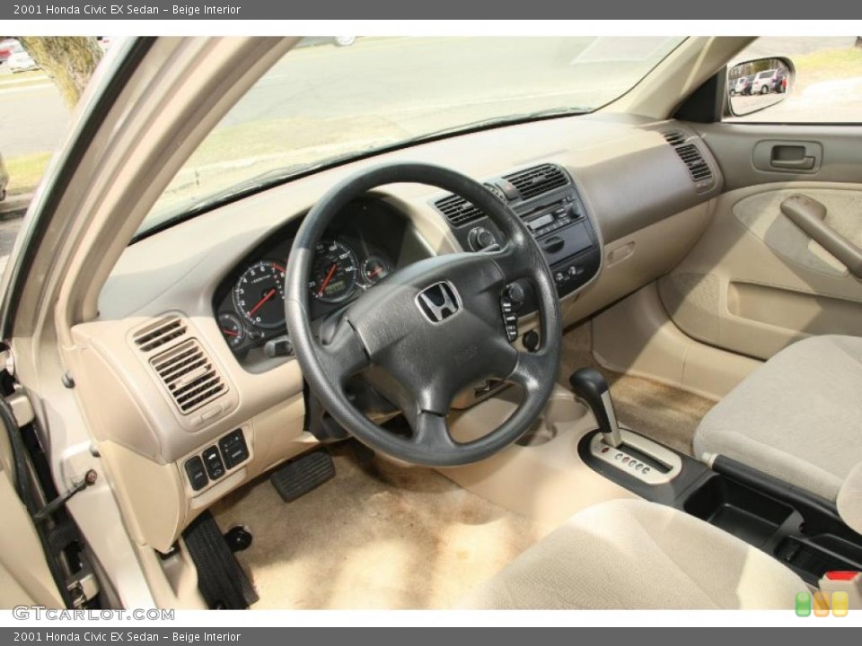 Beige Interior Prime Interior for the 2001 Honda Civic EX Sedan #47116373