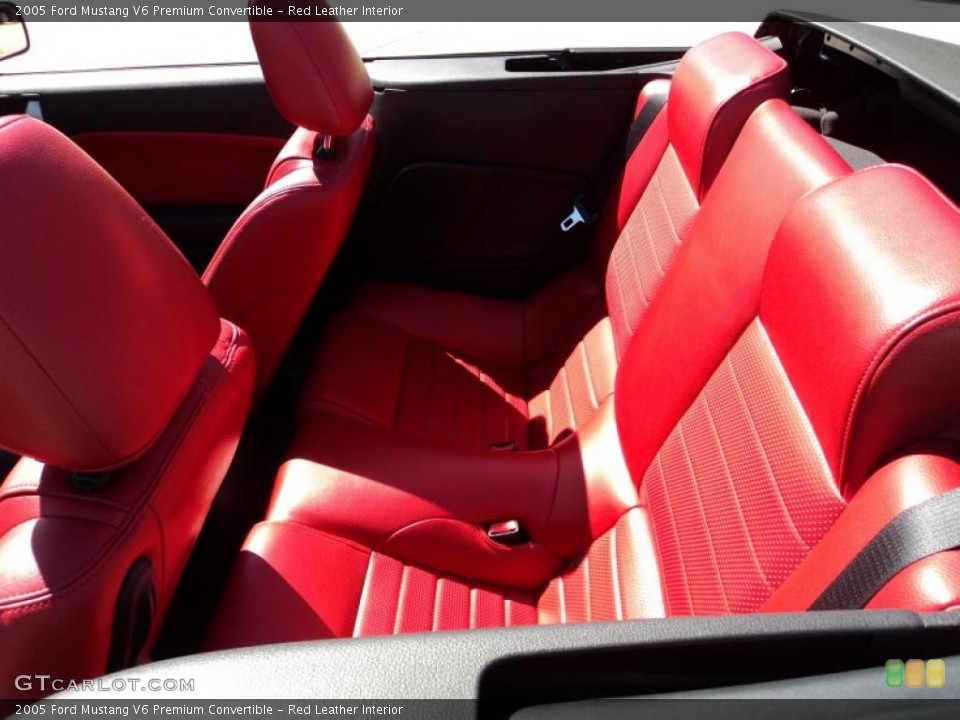 Red Leather Interior Photo for the 2005 Ford Mustang V6 Premium Convertible #47121696
