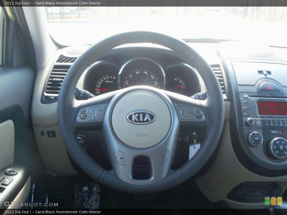 Sand/Black Houndstooth Cloth Interior Steering Wheel for the 2011 Kia Soul ! #47123364