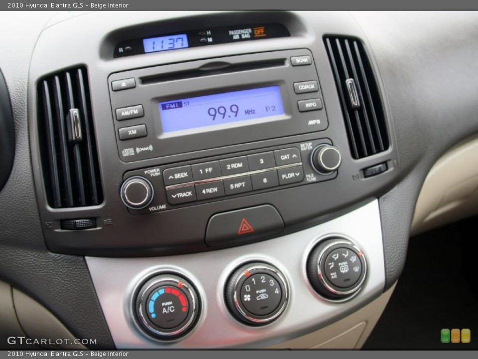 Beige Interior Controls for the 2010 Hyundai Elantra GLS #47124099