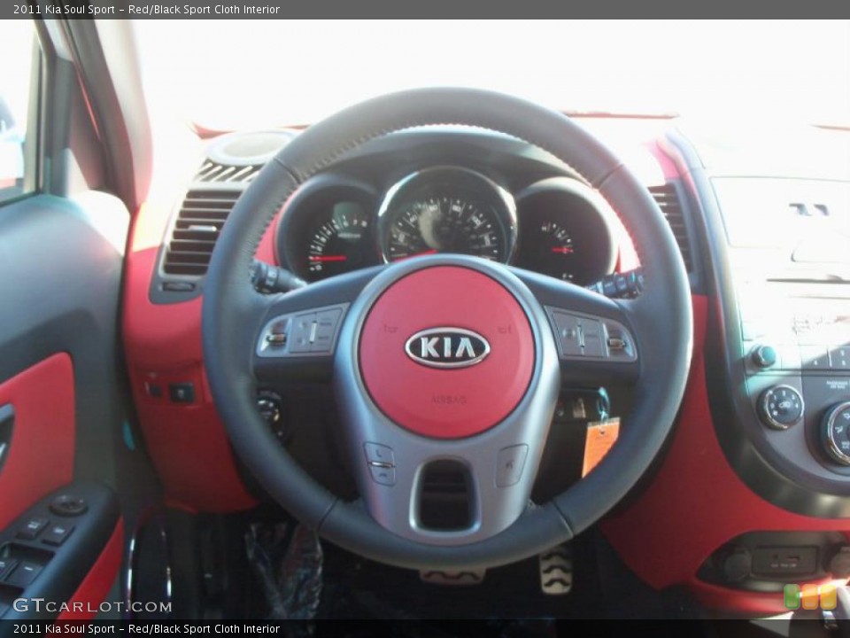 Red/Black Sport Cloth Interior Steering Wheel for the 2011 Kia Soul Sport #47125197