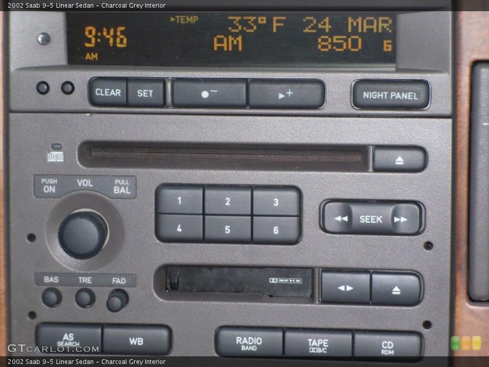 Charcoal Grey Interior Controls for the 2002 Saab 9-5 Linear Sedan #47125773