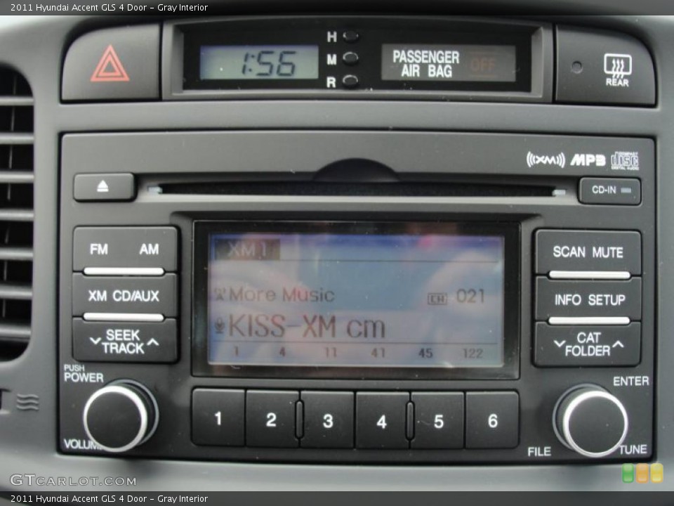 Gray Interior Controls for the 2011 Hyundai Accent GLS 4 Door #47131179