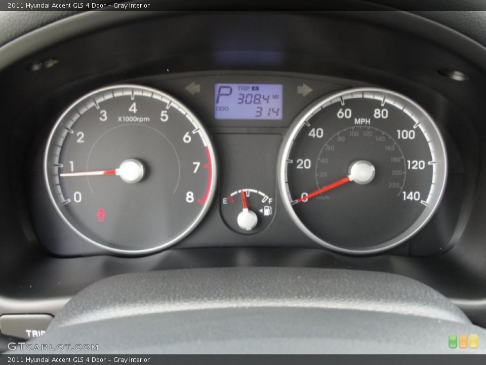 Gray Interior Gauges for the 2011 Hyundai Accent GLS 4 Door #47131245