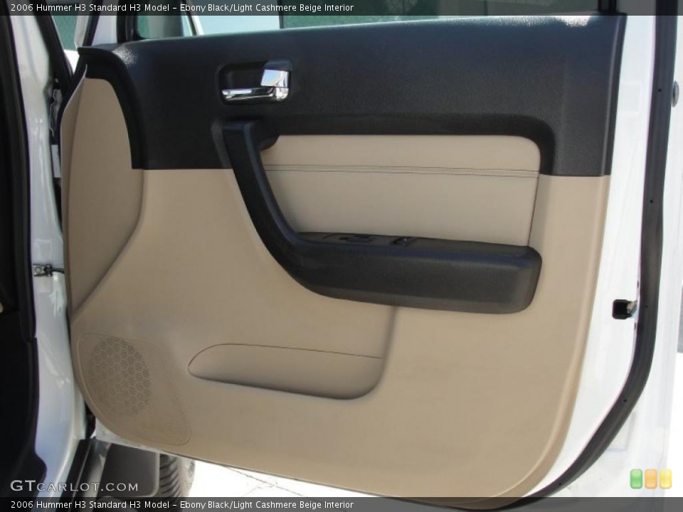 Ebony Black/Light Cashmere Beige Interior Door Panel for the 2006 Hummer H3  #47132280