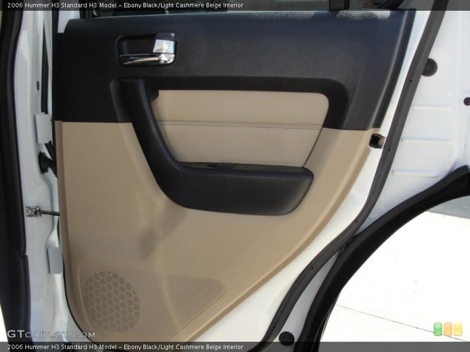 Ebony Black/Light Cashmere Beige Interior Door Panel for the 2006 Hummer H3  #47132325