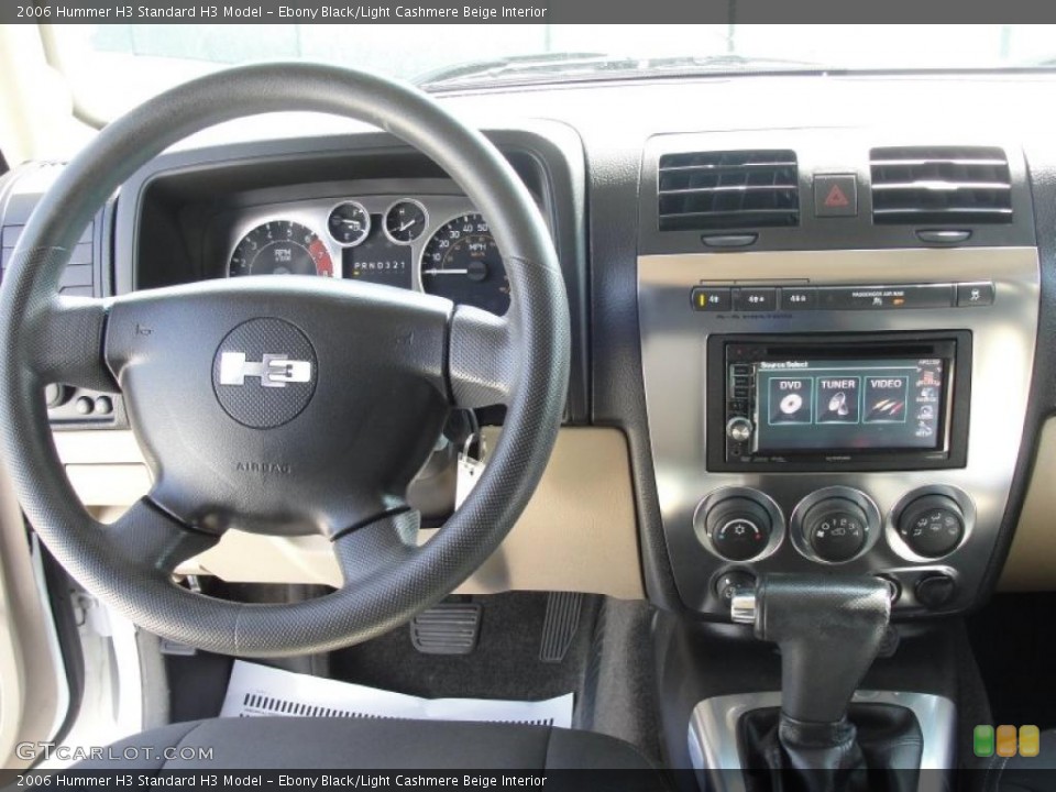 Ebony Black/Light Cashmere Beige Interior Steering Wheel for the 2006 Hummer H3  #47132508
