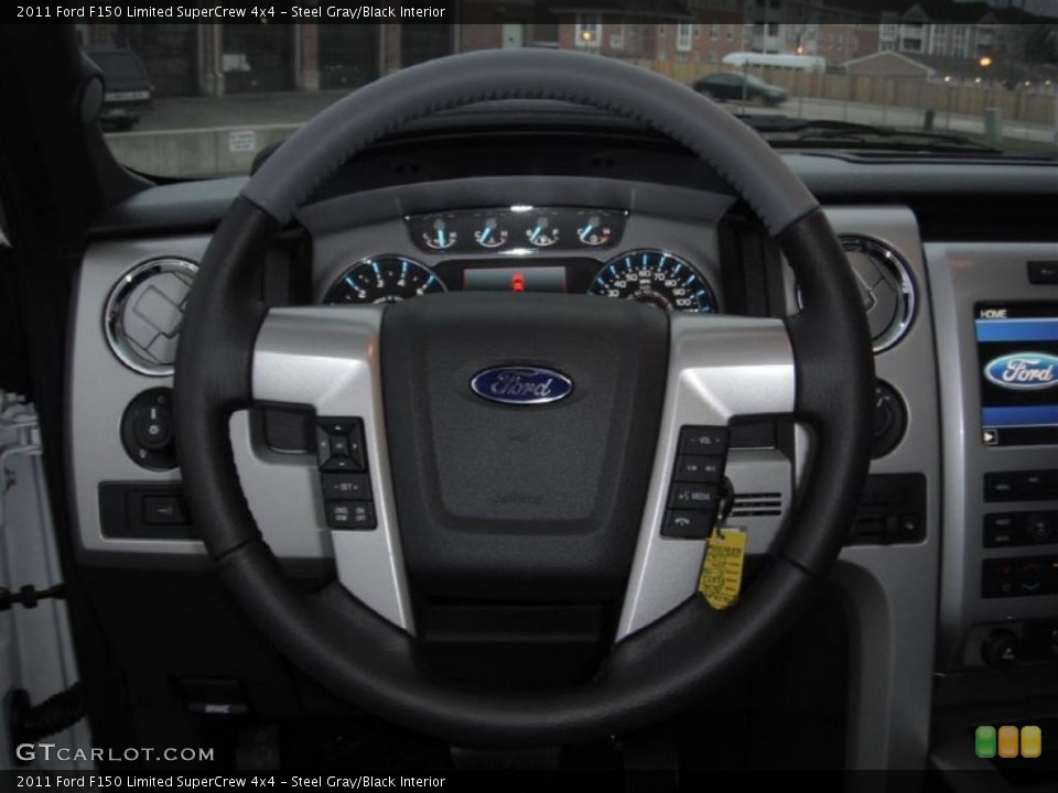 Steel Gray/Black Interior Steering Wheel for the 2011 Ford F150 Limited SuperCrew 4x4 #47136075