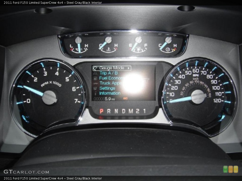 Steel Gray/Black Interior Gauges for the 2011 Ford F150 Limited SuperCrew 4x4 #47136162