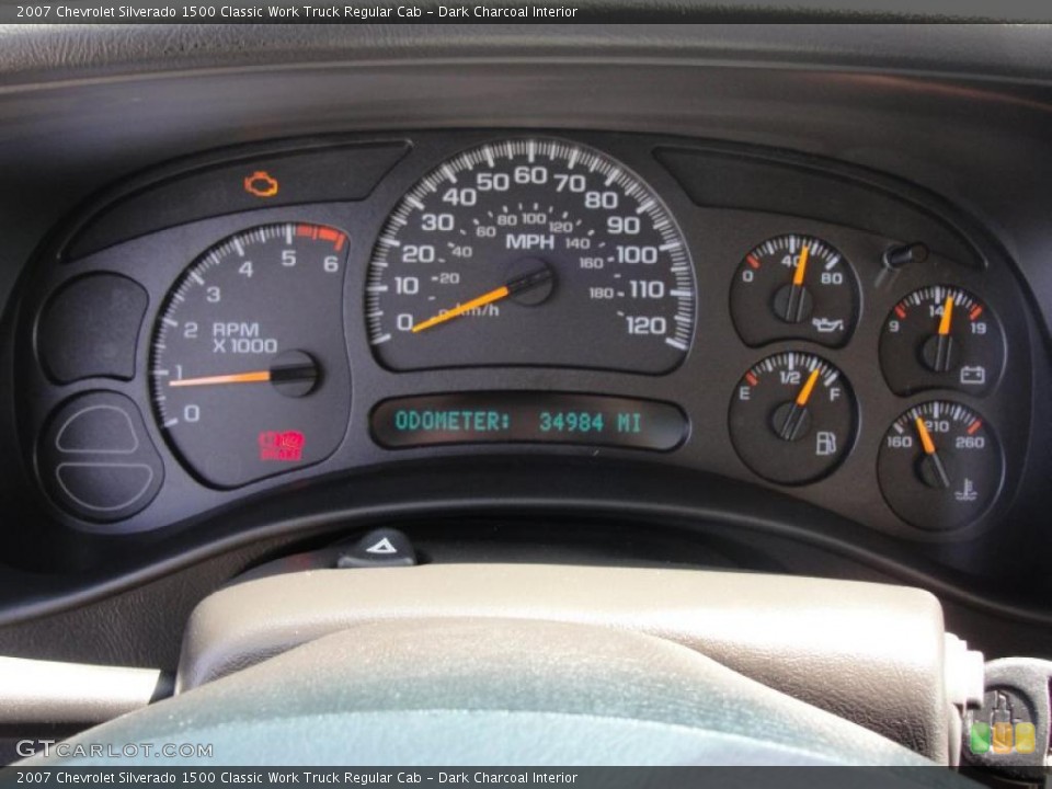 Dark Charcoal Interior Gauges for the 2007 Chevrolet Silverado 1500 Classic Work Truck Regular Cab #47136417