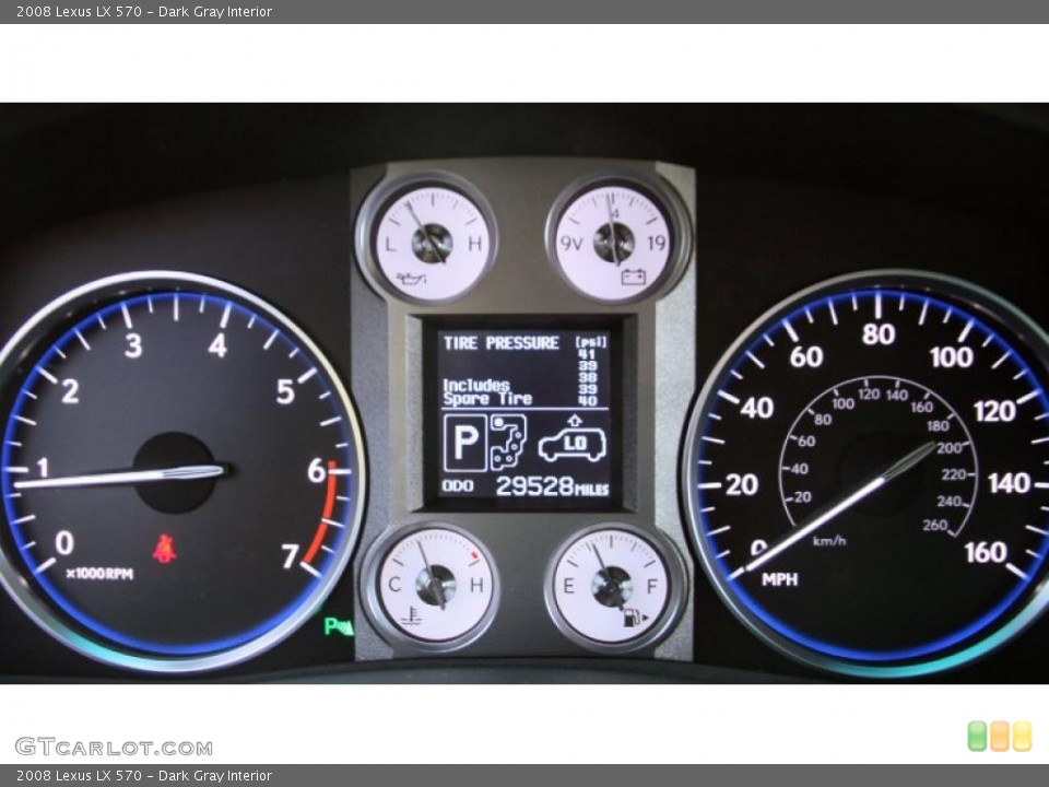 Dark Gray Interior Gauges for the 2008 Lexus LX 570 #47144943