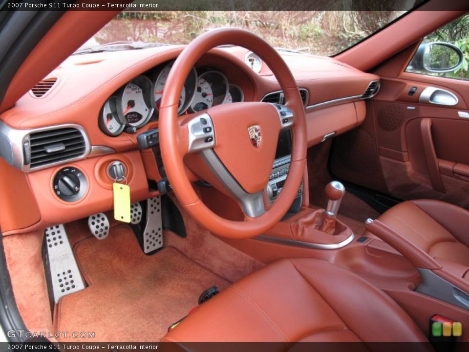 Terracotta Interior Steering Wheel for the 2007 Porsche 911 Turbo Coupe #47145642