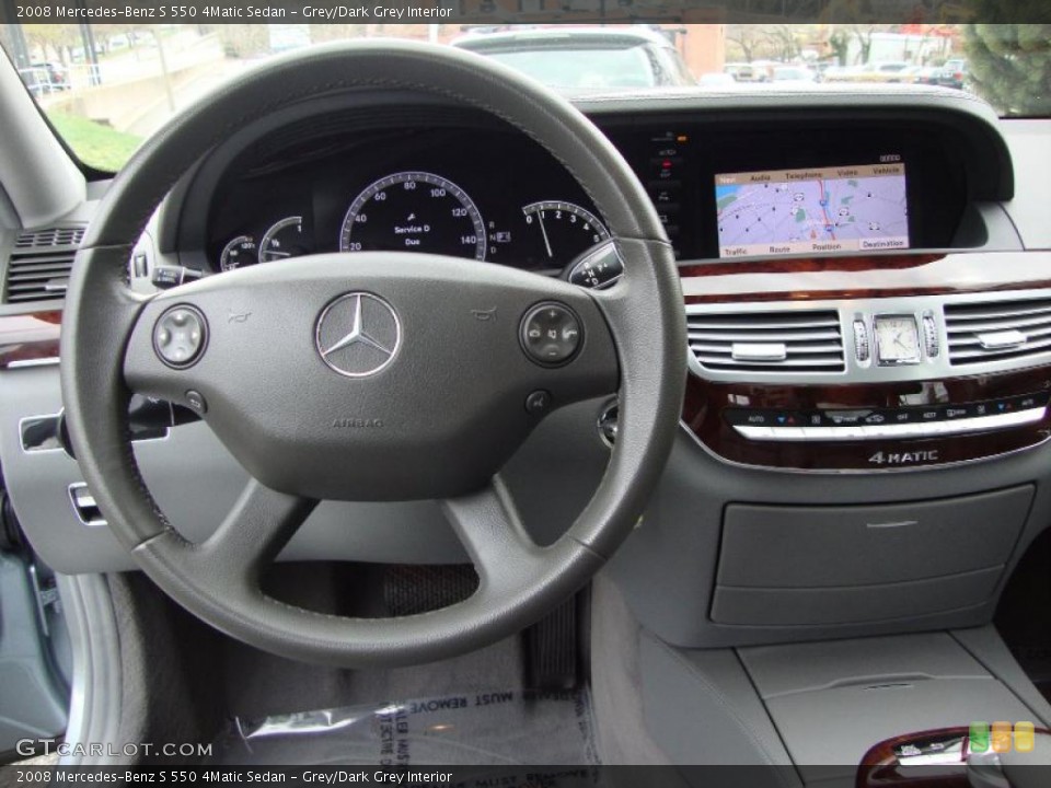 Grey/Dark Grey Interior Steering Wheel for the 2008 Mercedes-Benz S 550 4Matic Sedan #47151474