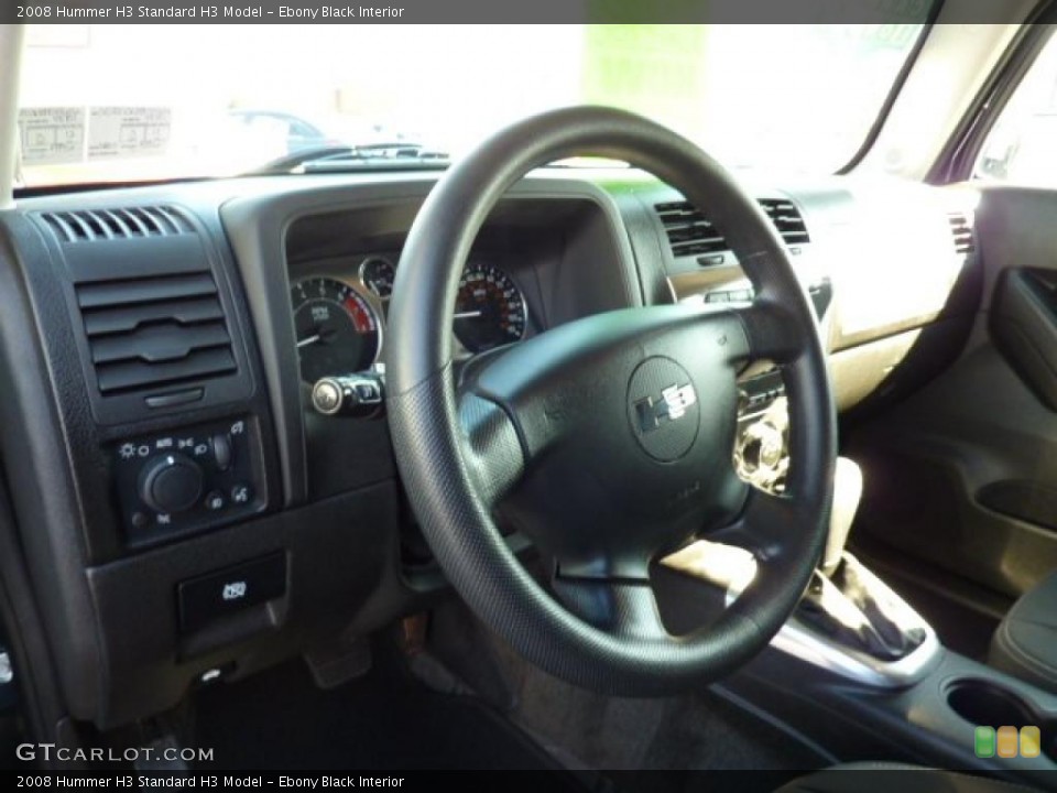 Ebony Black Interior Steering Wheel for the 2008 Hummer H3  #47153082