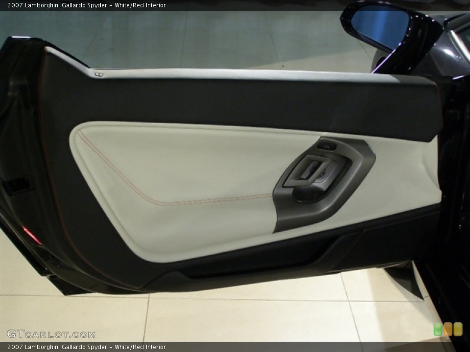 White/Red Interior Door Panel for the 2007 Lamborghini Gallardo Spyder #47159