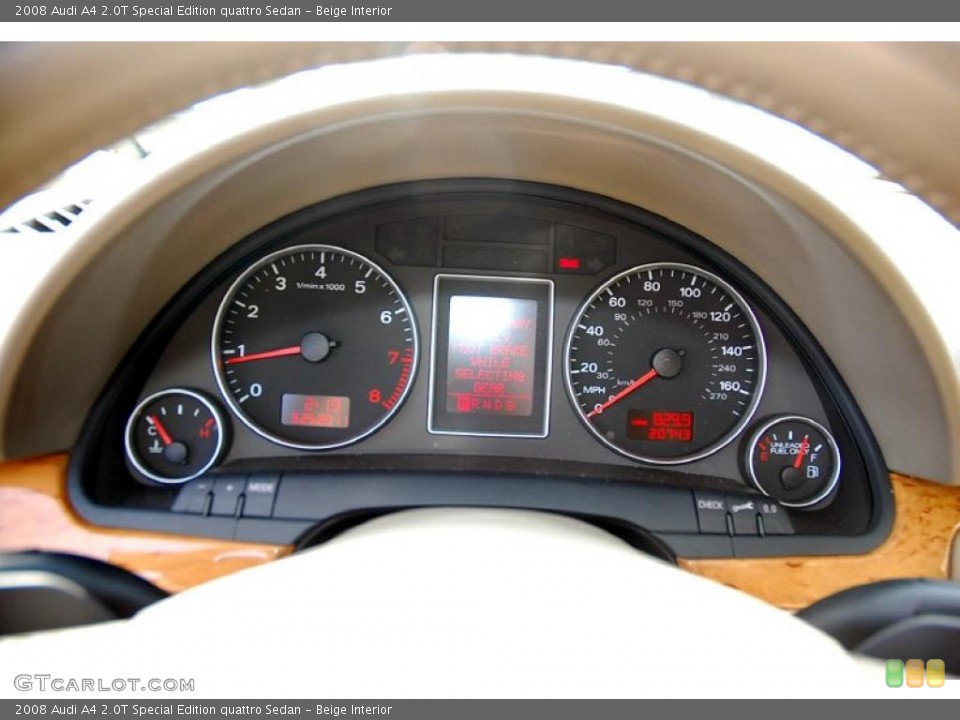Beige Interior Gauges for the 2008 Audi A4 2.0T Special Edition quattro Sedan #47160465