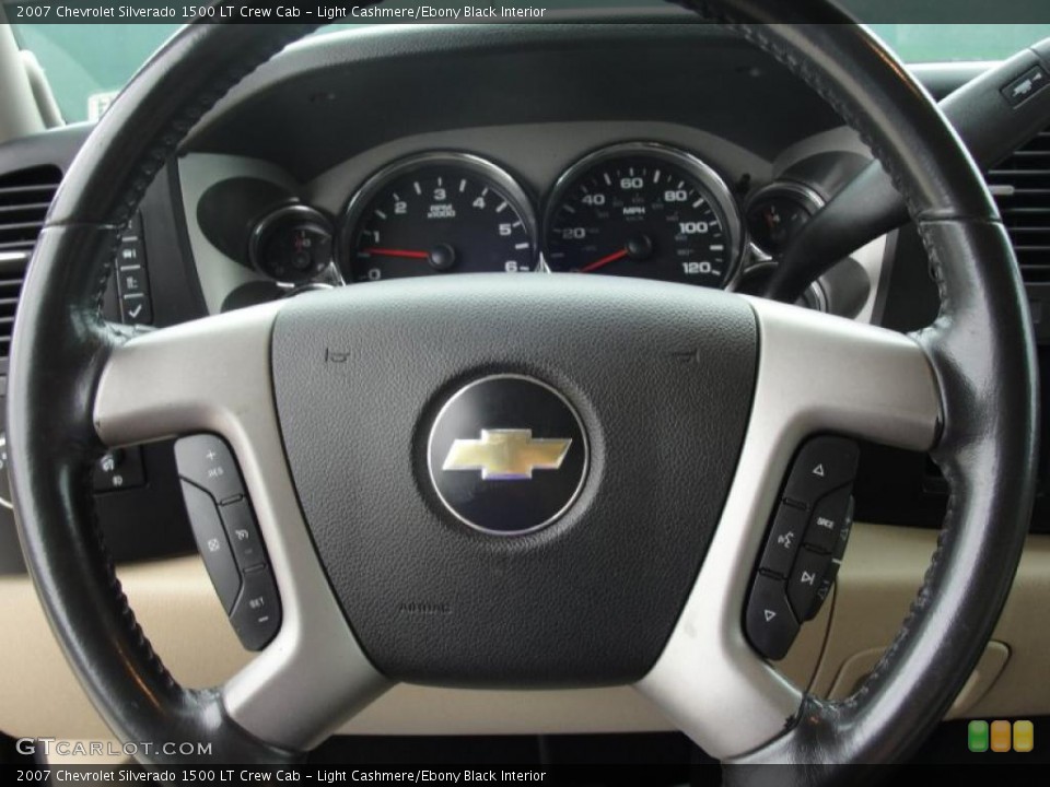 Light Cashmere/Ebony Black Interior Steering Wheel for the 2007 Chevrolet Silverado 1500 LT Crew Cab #47161800