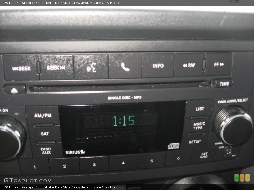 Dark Slate Gray/Medium Slate Gray Interior Controls for the 2010 Jeep Wrangler Sport 4x4 #47164179