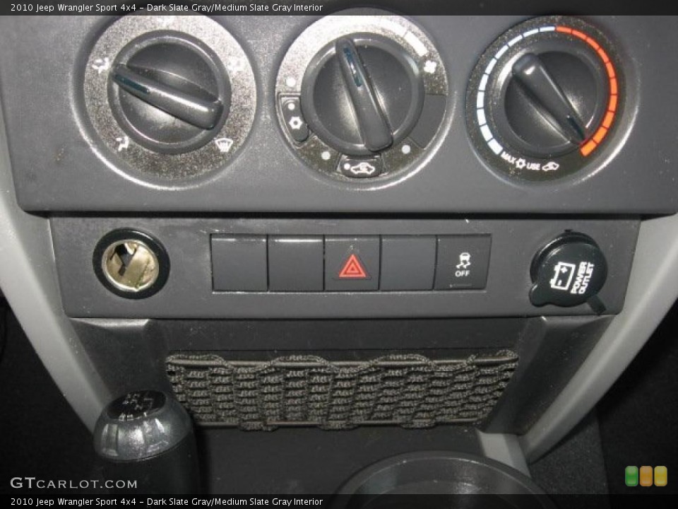 Dark Slate Gray/Medium Slate Gray Interior Controls for the 2010 Jeep Wrangler Sport 4x4 #47164188