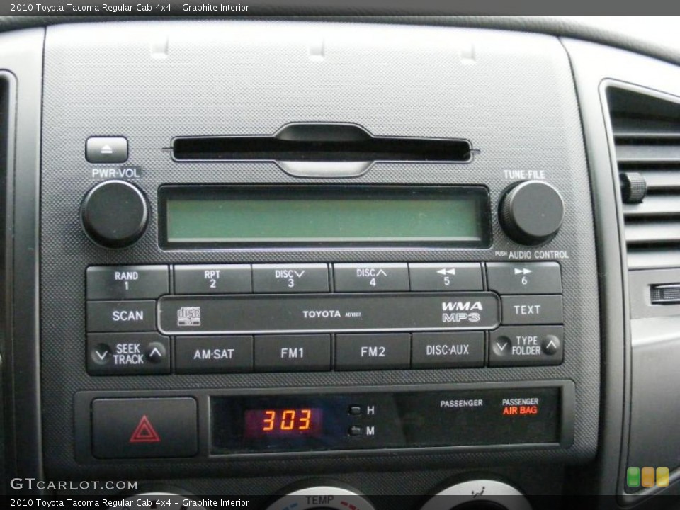 Graphite Interior Controls for the 2010 Toyota Tacoma Regular Cab 4x4 #47174439