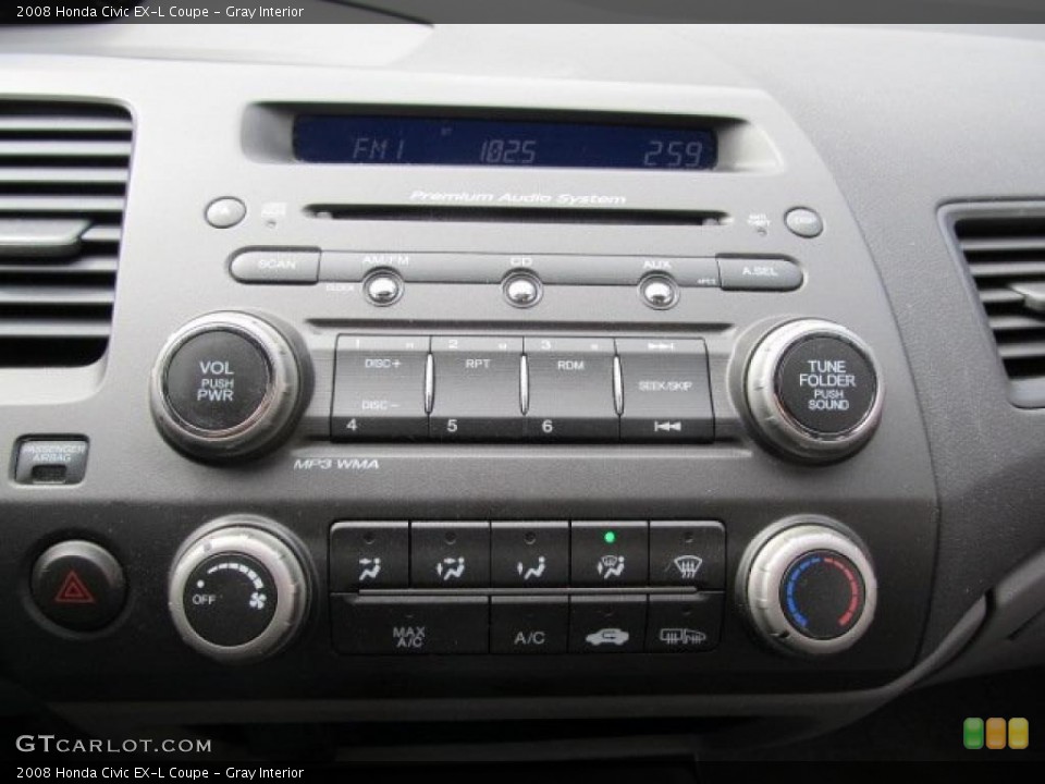 Gray Interior Controls for the 2008 Honda Civic EX-L Coupe #47176557
