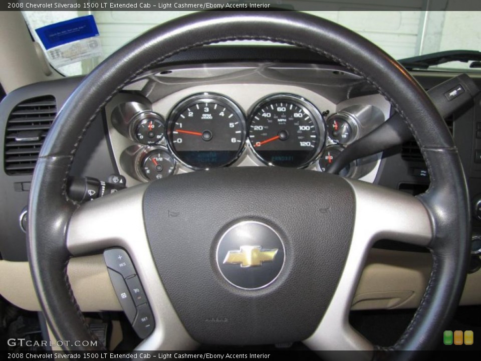 Light Cashmere/Ebony Accents Interior Steering Wheel for the 2008 Chevrolet Silverado 1500 LT Extended Cab #47178609